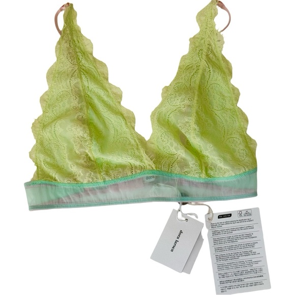 NWT DORA LARSEN Emilie Lace Bralette Low Rise Panty Knicker Set Bright Yellow - Picture 11 of 16